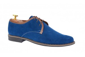 Pantofi barbati casual din piele naturala intoarsa - Model Albastru P34MBL